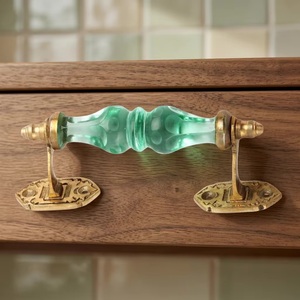 Tirador de Barra Moderno de Cristal para Muebles de Sala con Soportes de Latón, Herrajes Duraderos para Muebles - Product Image 4