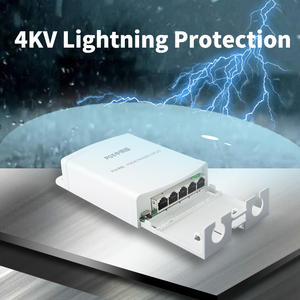 Extensor PoE à Prova d'Água Huoyi com 4 Portas 10/100Mbps <span class=keywords><strong>1</strong></span> Entrada 4 Saídas Repetidor PoE Transmissão de 250 Metros Proteção contra Curto-Circuito - Product Image 1