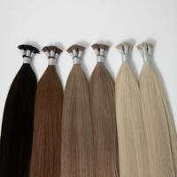 Extensions de cheveux humains européens à double trame, micro-anneaux, pointe en I, 100% Remy vierges, pointes épaisses et volumineuses