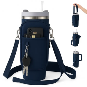 กระเป๋าใส่ขวดน้ำ Bison Edge Apparel สำหรับขวด Stanley 40 ออนซ์  วัสดุ Neoprene พร้อมช่องใส่โทรศัพท์ สายปรับได้ และห่วงคาราไบเนอร์ - Product Image 3