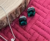 Elegante conjunto de collar con colgante de diseño en acabado plateado de primera calidad con aretes para mujer, ideal para bodas y fiestas. - Product Image 2