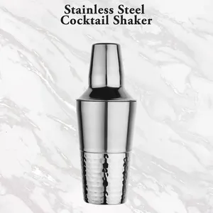 Bulk 500ml Stainless Steel Cocktail Shaker with Built-in Strainer Half Hammered Finish Professional <b>Bar</b> <b>Tool</b> for Mixing Drinks - Product Image 2