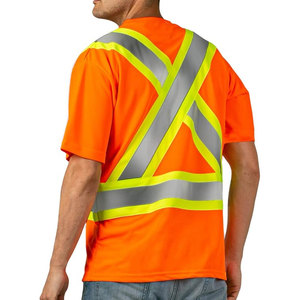 Camiseta de Trabajo de Alta Visibilidad para Hombre con Parte Inferior Negra Antisuciedad, Clase 2, Reflectante, para Uso Industrial - Product Image 5