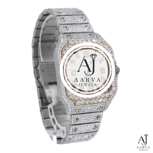 Montre mécanique automatique analogique avec bracelet en acier inoxydable, incrustation de diamants, aiguilles lumineuses, bijou de luxe, cadeau - Product Image 1
