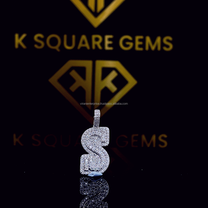 Colgante de Plata de Ley con Corte Personalizado Exquisito para Niños Unisex, con Diamante Moissanita Mejorado, Claridad VVS, Estilo Hip Hop, Dorado - Product Image 2