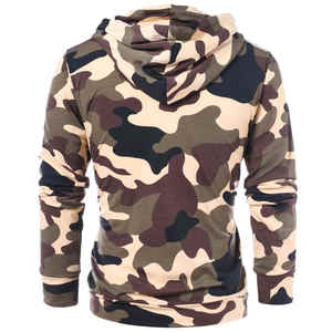 เสื้อฮู้ดดี้ผู้ชายไซส์ใหญ่ลายพรางสีเขียวป่า ผ้าฝ้าย 100% แบบเรียบ สำหรับงานตกปลา/ล่าสัตว์  รับออกแบบลายตามสั่ง - Product Image 3