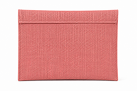 Pochette en jute rose avec motif cœur, fermeture à rabat, étui de protection durable