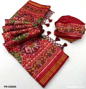 Sari y Blusa de Seda Patola de Excelente Calidad para Festivales con Bordado Lagadi Patta y Zari, Proveedor y Exportador Mundial - Product Image 4