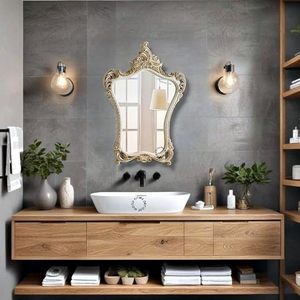 Decorative Framed Wall <b>Mirror</b> Vintage Ornate Vanity <b>Mirror</b> Decorative Decor for <b>Bathroom</b> Bedroom Entryway - Product Image 1