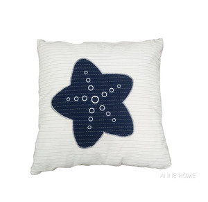 Anne Home - White Pillow <b>Blue</b> Star set of 2 Decorative <b>Throw</b> Pillows for Sofa Home Decor 41.91Lx41.91Wx12.7H cm - Product Image 1