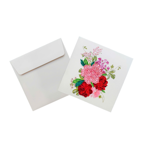 Tarjeta de quilling con ramo de flores coloridas, tarjeta de felicitación hecha a mano con sobre, tarjeta floral de quilling especial para todas las ocasiones - Product Image 4