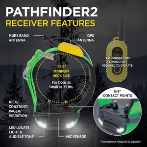 Dogtra Pathfinder 2 Additional Receiver Dog <b>GPS</b> <b>Tracker</b> e Collar Black LED Light No Monthly fees Satellite Real Time Tracking - Product Image 2