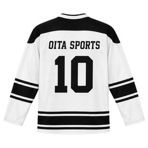 Camiseta de Hockey sobre Hielo Sublimada Blanca y Negra, Manga Larga, Uniforme Deportivo de Equipo, Camisa para Partidos, Ropa Deportiva para Juegos al Aire Libre - Product Image 2
