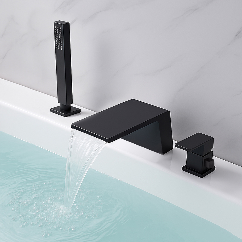 Black - extended seven-character water outlet three-piece set