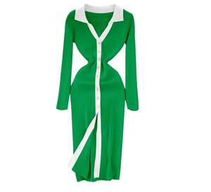 Vestido Polo Minimalista para Mujer - Vestido Casual de Verano Ajustado - Ropa Moderna de Algodón Piqué de Manga Corta para Mujer - Product Image 3