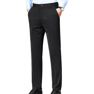 Men's Regular Fit Dress Pants Casual Business Flat Front Wrinkle-Free Breathable Comfort <b>Stretch</b> Polyester Spandex - Product Image 1