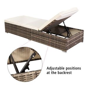 Lettino Prendisole Singolo in Rattan per Esterni, Elegante Sdraio per Relax a Bordo Piscina - Product Image 6