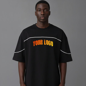 OEM/ODM Custom Made Heavyweight Cotton Round Neck T-Shirt Drop Shoulder <b>Hip</b> Hop Breathable Gym Wear T-Shirt <b>for</b> men's - Product Image 1