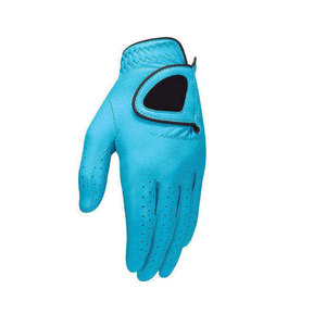 Premium Breathable <b>Moisture</b> Wicking Blue Textured Golf <b>Gloves</b> with Hook Loop Closure Enhanced Grip Superior Comfort Flexible - Product Image 1
