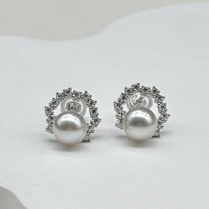 Pendientes Largos Estilo Qiao Mei con Muchas Perlas de Cáñamo, Agua de Mar Natural, 5.5-6mm, Redondos, Extremadamente Brillantes, Color Gris Plateado, Estilo Fresco - Product Image 2