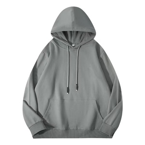 Suministro a granel de sudaderas con capucha de Color sólido personalizables para hombre 100% algodón otoño calle Casual deportes sudaderas con capucha manga raglán ajuste suelto - Product Image 3