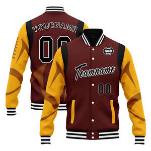 Chaqueta de Béisbol Varsity OEM, Personalizada, Mangas Bordadas, Cuello Alto, Uso Invernal, Antibacteriana, Envío Global eshel intl - Product Image 3