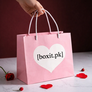 Bolsas de Papel Reciclables, Bolsas de Papel Kraft Rosa con Logotipo Personalizado para Empaquetado Minorista - Product Image 1