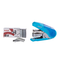 Mini Agrafeuse EAGLE en Plastique # Agrafeuse manuelle à économie d'effort pour 20 feuilles avec déagrafleur intégré, couleur bleue