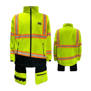 Veste de travail imperméable en polaire polyester classe 2 à prix abordable OEM avec poches porte-outils et bandes réfléchissantes pour la visibilité nocturne - Product Image 1