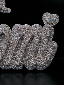 Hip Hop Jewelry Mens Iced Out Custom Letter <b>Pendant</b> 925 Sterling <b>Silver</b> VVS Moissanite Diamond Number Name <b>Initial</b> Logo <b>Pendant</b> - Product Image 5