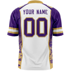 Vente en gros de maillots de football américain pour hommes grande taille respirants avec logo brodé et impression par sublimation - Product Image 3