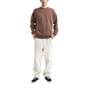 Sweat-shirts pour hommes effet délavé avec service OEM, sweat-shirt col rond à manches longues sur mesure pour hommes 2026 - Product Image 1