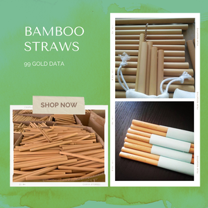 Pailles en bambou écologiques de 99 Gold Data biodégradables et réutilisables, parfaites pour les fêtes vertes, les mariages et les cafés durables - Product Image 6