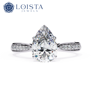 Solitaire Lab-grown Diamond <b>Indian</b> Wedding <b>Rings</b> Vvs d Oval Pear Cut Pure Gold Engagement Synthetic Diamond <b>Ring</b> - Product Image 1
