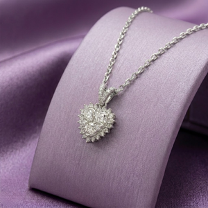 Chine Usine Fine Jewellery Personnaliser Haute Qualité 18k Solide Or Blanc Réel Diamant Coeur Collier Pendentifs Pour Cadeau Femmes - Product Image 6