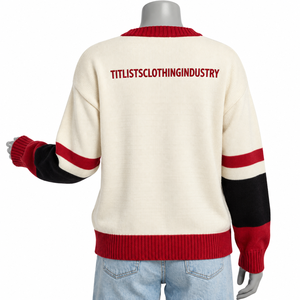 เสื้อสเวตเตอร์คอวีคุณภาพสูงแบบกำหนดเองของ Delta Letters พร้อมโลโก้มหาวิทยาลัย เสื้อคาร์ดิแกนสำหรับทุกเพศ - Product Image 2