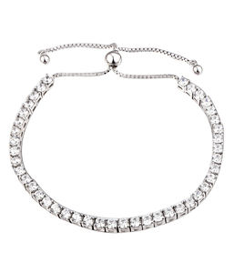 Pulsera clásica de media esfera con moissanita y diamantes, de plata 925, para vestir, tipo piercing - Product Image 3