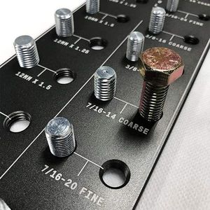 Solid Black Screw and Nut Thread Detector Gauge with Inch-Centimeter Scales Bolt Nut Identifier for Measuring Bolts and Nuts - Product Image 6