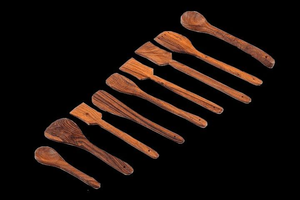 High Quality Organic Coconut Wood Cutlery Utensils Set with <b>Bamboo</b> <b>Straws</b> Eco-Friendly Wedding Cutlery Set - Product Image 3