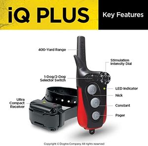 Dogtra iQ Plus Rechargeable Waterproof Remote <b>Dog</b> Training <b>E</b>-<b>Collar</b> with 400 Yard Range - Product Image 2