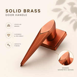 Contemporary Brass Mortise Door <b>Handle</b> Set Designer Matte Gold Copper Finish Lever Hardware for Apartment Villa and Office Doors - Product Image 3