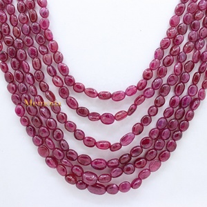 Luxury 6 Layered Natural <b>Ruby</b> Red Cabochon Beads GIA Certified 866CT Spiritual Necklace Women Handmade Fashion Jewelry - Product Image 1