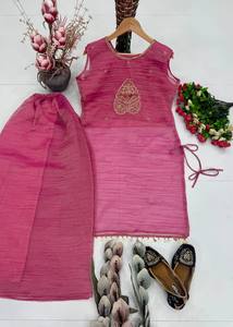 <b>Women</b>’s Heavy Salsa Fabric Embroidered <b>3</b>-<b>Piece</b> <b>Suit</b> Set with Choli & Palazzo | Handwork Sequin Ethnic Wear - Product Image 4