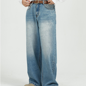 Pantalones Vaqueros Anchos Personalizados de Alta Calidad para Hombre, Estilo Urbano, Color Azul Oscuro, Corte Holgado, Nueva Moda, Tallas para Hombre - Product Image 3