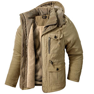 Chaqueta de Invierno Cálida con Capucha y Forro Polar para Hombre, Talla Grande, con Múltiples Bolsillos, Chaqueta Informal Cálida y Cómoda - Product Image 2