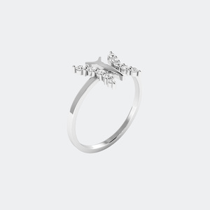 Anillo de Diamantes Redondos de 0.30CTW con Diseño de Mariposa, Oro de 14k, Diamantes Cultivados en Laboratorio, Color D, VVS, Banda Minimalista Inspirada en la Naturaleza para Mujer - Product Image 1