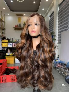 Extensiones de cabello humano vietnamita de alta calidad, peluca frontal de encaje con peinado ondulado, cabello natural y de colores mezclados, proveedor de Vietnam - Product Image 6