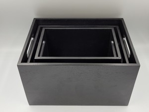Rustic Wood <b>Crate</b> Boxes with Handles Organizer <b>Storage</b> use for Closet & Cabinets Home Christmas Containers New Year gift box - Product Image 3