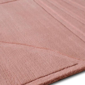 Alfombra de Lana de Nueva Zelanda Hecha a Mano, Diseño Geométrico Texturizado en Tono Marfil, Alfombra Suave de Pelo Medio para Sala de Estar - Product Image 4