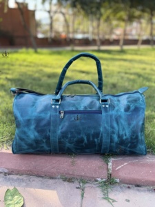 Nueva Llegada, Bolsas de Viaje de Cuero Crunch, Multiusos, Hechas a Mano, Unisex, Bolsa de Viaje Grande, Multiusos, Elegante Bolsa de Lona - Product Image 6
